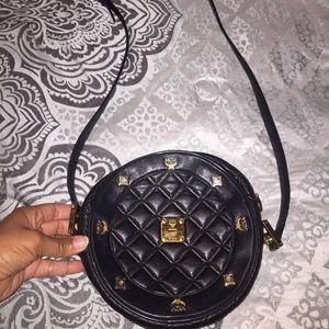 Authentic MCM Suzy Wong Black Leather Crossbody
